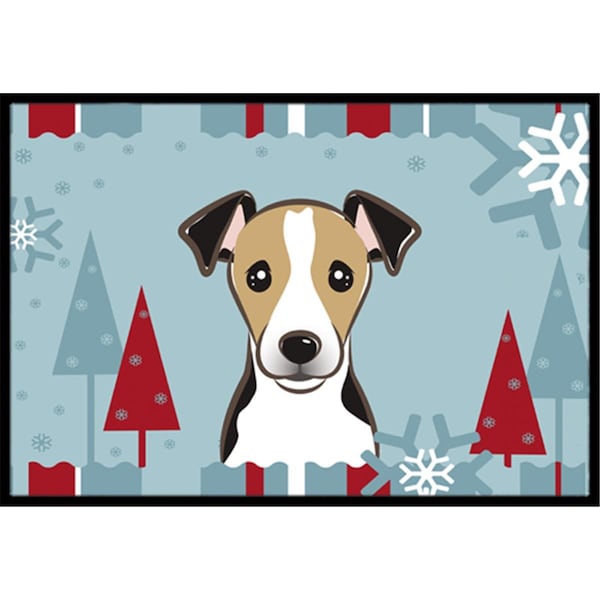 Carolines Treasures Winter Holiday Jack Russell Terrier Indoor and Outdoor Mat- 24 x 36 in. BB1757JMAT - main